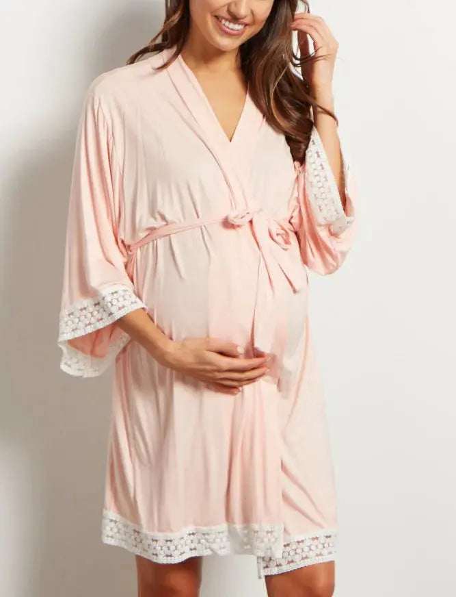 Lace Maternity Pajamas Pregnant Women Lounge Breastfeeding Pajamas Maternity Robe Maternity nightgown Nursing Pajamas