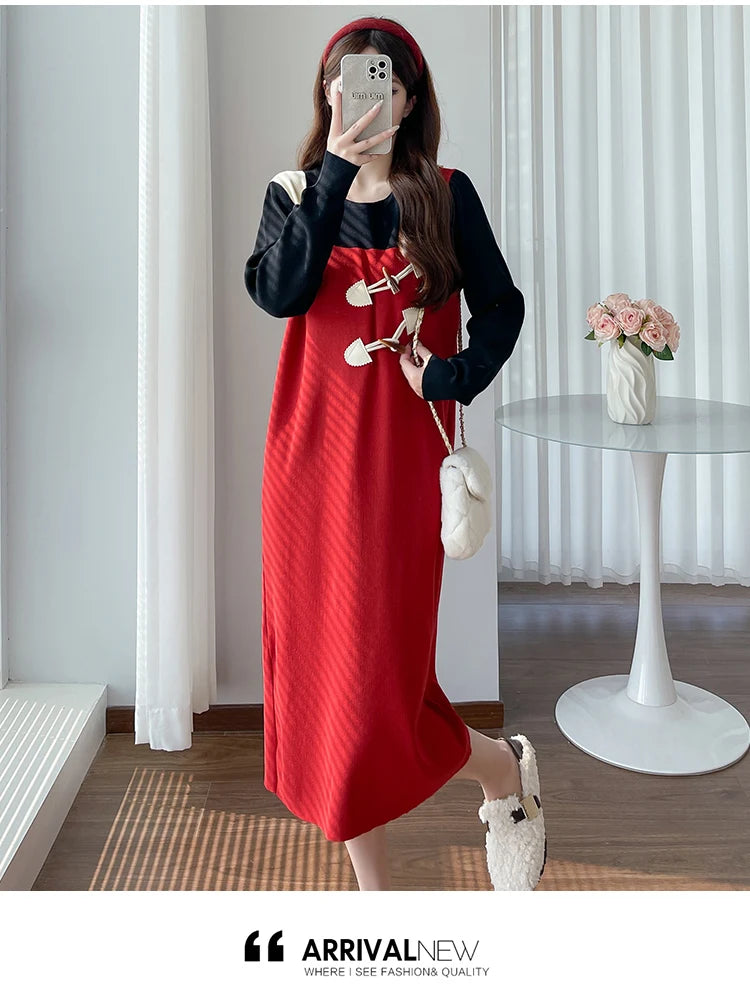 Red Square Collar Sleeveless Strap Dress