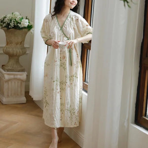 Summer Pregnant Women's Nursing Nightgown Short Sleeved Postpartum Breastfeeding Gown Loose Casual Maternity Check up Dress