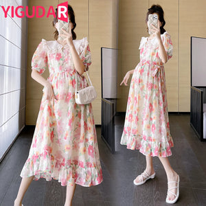 French Elegance Cotton and Polyester Floral Dress