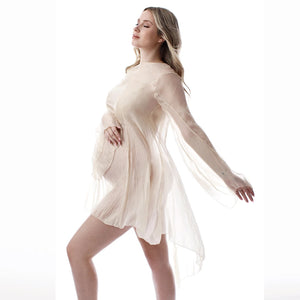 Pregnancy Women Photography Props Perspective Maternity Dresses Sexy Transparent Chiffon Pagoda Sleeve Studio Shooting Clothes