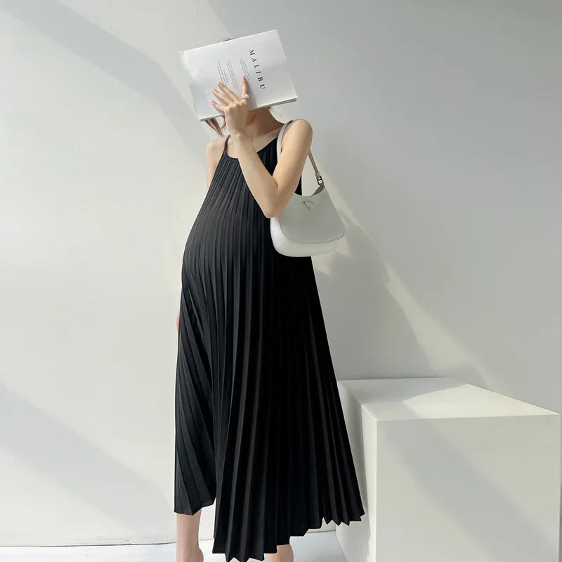 Chiffon Pleated Maxi Dress