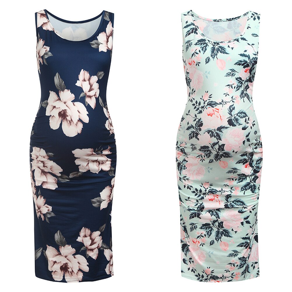Women Polyester Loose Maternity Dress Daily Knee